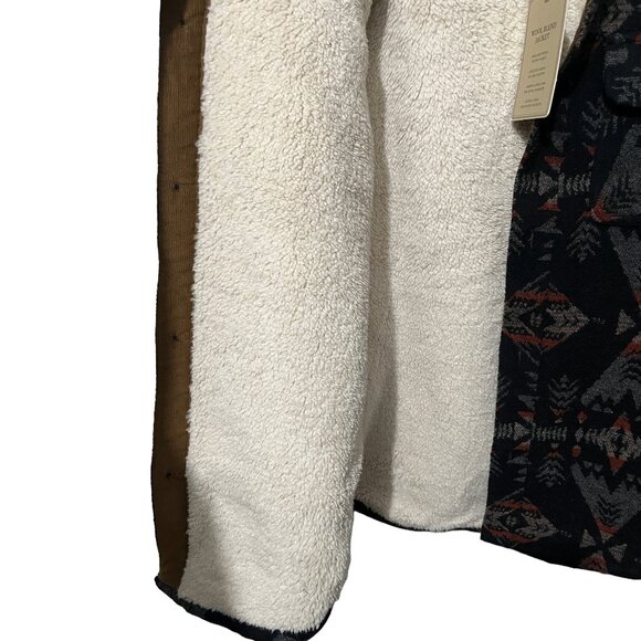 NWT Jachs New York Men's L Western Pattern Wool Blend Sherpa Lined Shirt Jacket - Picture 4 of 7